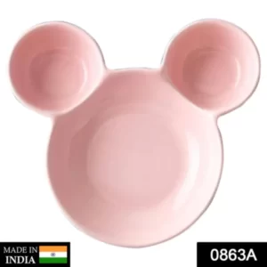 Unbreakable Plastic Mickey Shaped Kids Snack Serving Plate